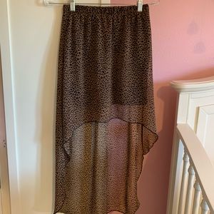 High low leopard skirt